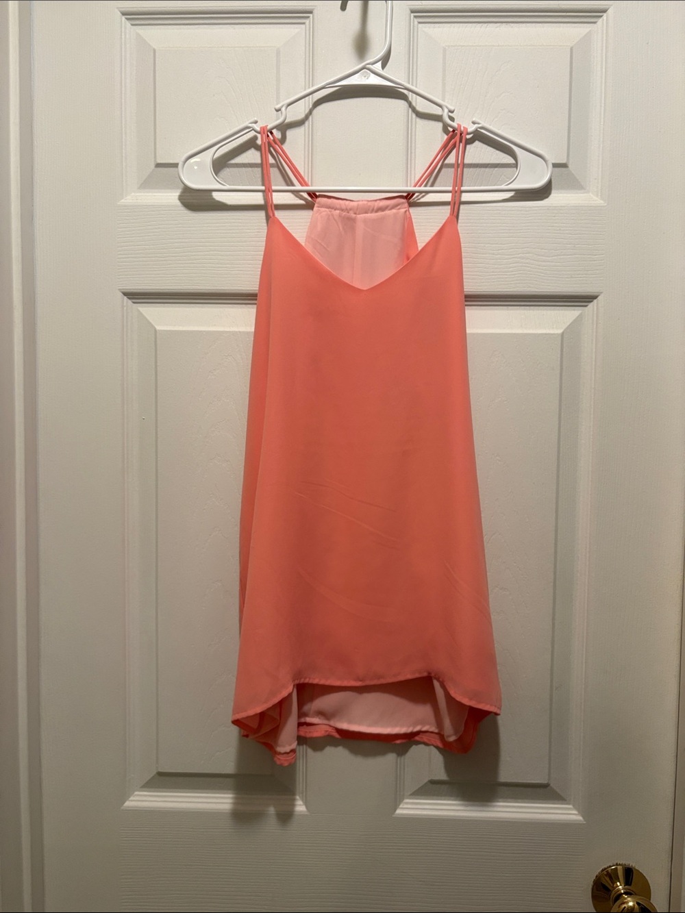 LOFT Coral Double-Strap Chiffon Camisole